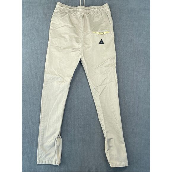 I Love Ugly Tapered Jogger Pants‎ Men M Beige Casual Zip Ankle Urban Streetwear - Picture 10 of 12